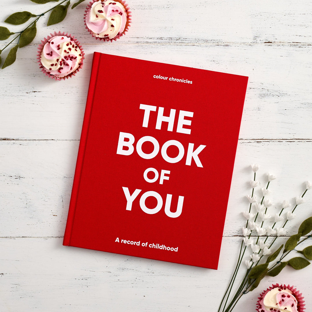 Childhood memory journal in red