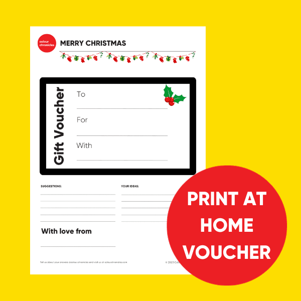 FREE Downloadable Print at Home Christmas Gift Voucher - Colour Chronicles