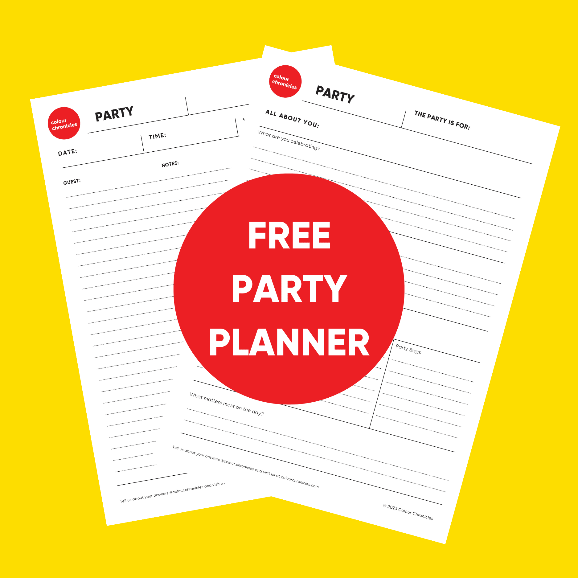 Party Planner FREE Digital Download - Colour Chronicles