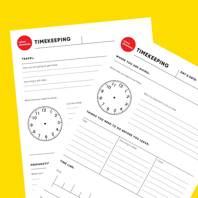 Free Time-Keeping Printable | Stay Organised | Colour Chronicles